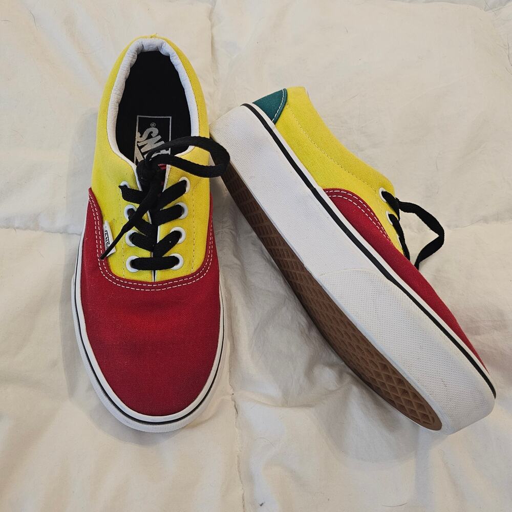 Vans Era Colorblock Canvas Shoes Women 7.5 Men 6 Red Yellow Green Sneaker